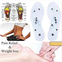Magnetic Insoles for Women and Men Weight Loss Adjustable Silicone Magnetic Therapy Insole Foot Massaging Acupresssure Pain Relief Health Care Insole Pads 1 Pair