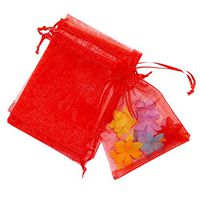 G2PLUS Organza Bags, 100 PCS 10X15CM (4X6) Drawstring Organza Jewelry Pouches Wedding Party Festival Favor Gift Bags Candy Bags(Red)