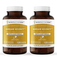 Dream Secret 120 Capsules(2 pcs.), 500 mg, Valerian, Passionflower, Lavender, St. John's Wort, California Poppy, Chamomile. Restful Sleep Formula (2x120 Capsules)