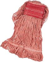 AmazonBasics Loop-End Synthetic Commercial String Mop Head, 5 Inch Headband, Medium, Green, 6-Pack