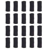 Finger Sleeves for Basketball Player, GranVela 20PCS Professional Nylon Fingerstall Finger Protector for Basketball, Volleyball, Tennis, Badminton and More (Black)