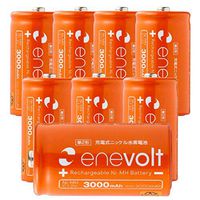 enevolt C 3000mAh Ni-MH Rechargeable Batteries 1.2V High-Capacity, Low Self-Discharge, Pre-Charged - 8 Pack