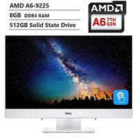 2019 Dell Inspiron 22 All-in-One AIO Desktop Computer 21.5" FHD IPS Touch Display AMD A6-9225, 8GB RAM, 512GB SSD, HDMI, Multi-Card Reader, Wireless-AC, Bluetooth, Wireless Keyboard&Mouse, Win10
