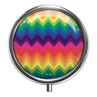 FINCIBO Pill Box, Compact Medicine Case with 3 Compartment for Tablet Pills for Pocket Purse Travel - LGBT Chevron Flag