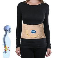 ZSZBACE Decompression Back Belt Brace- Spinal Air Traction Device- Air Inflatable Lumbar Support Belt for Men and Women- One Size fits for Less Than 51 inches Waist- Khaki