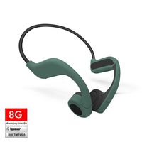 LEAGLEE 8G MP3 Player Bone Conduction Bluetooth Headphones, Wireless Open Ear Stereo Headset for Running, Cycling, and Sports, Titanium Lightweight Design 33g, IP55 Waterproof with Mic (Jungle Green)