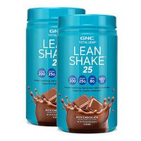 GNC Total Lean Lean Shake 25 Protein Powder - Chocolate, Twin Pack, 16 Servings per Bottle, High-Protein Meal Replacement Shake