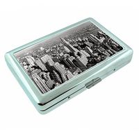 Perfection In Style Metal Silver Cigarette Case Vintage New York Design 005