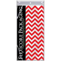 Flexicore Packaging Red Chevron Print Gift Wrap Tissue Paper Size: 15 Inch X 20 Inch | Count: 50 Sheets | Color: Red Chevron