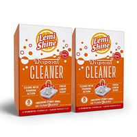 Lemi Shine Garbage Disposal Cleaner and Deodorizer, Natural Fresh Lemon Scent - 8 Count 2 Pk Bundle - 16 uses Total