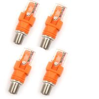 LotCow 4Pcs RF to RJ45 Converter Adapter F-Type Connector RF Female to RJ45 Male Coaxial Coax Barrel Coupler Adapter