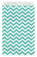 888 Display - 200 pcs of 8 1/2" x 11" Teal Green Chevron Paper Gift Bags Shopping Sales Flat Bags
