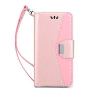 Suprwolf LG Stylo 3 Case/LG Stylus 3 Case, PU Leather Wallet Flip Folio Case with Kickstand Card Slot and Wrist Strap Magnetic Stand Wallet Case for LG Stylo 3/LG Stylus 3-Rose Gold