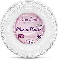 [120 Count - 12 Oz Bowls] Laura Stein Premium Heavy Weight Crystal Clear Disposable Plastic Soup Size Bowl, Great For Wedding, Event, Parties, Catering, Buffets, 3 Packs