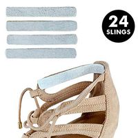 Heel Lovers Suede Leather Adhesive Slings (24 Slings)- Strap Cushion Grips for High Heels, Wedges, and Ankle Strap Shoes