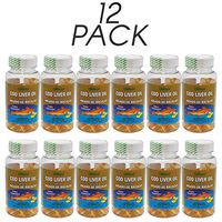 Germa Cod Liver Oil, Aids Important Organs and Joint Health/Aceite de Higado de Bacalao, Ayuda al Cuidado de Los Organos Vitales y a mantiene las Articulaciones Saludables, 100 Caps. Pack of 12