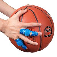 Kuangmi Adjustable Finger Support Sleeve (2 Pieces) Protector Splint Belt Bandage Pain Relief for Men Women Basketball Volleyball Tennis (Blue,L/XL)