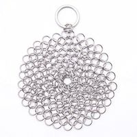 FORESTIME Stainless Steel 316 Cast Iron Cleaner Brush Scrubber for Cast Iron Pan Cast (A, 1010cm)