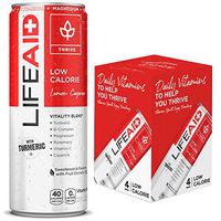 LIFEAID Vitality Blend | Daily Vitamins with Turmeric to Help Reduce Mild Inflammation from Everyday Stress | Healthy Soda Replacement | 100% Clean, Vegan, GF | 12-oz. cans (Pack of 4)