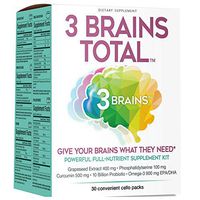 3 Brains by Natural Factors, 3 Brains Total Kit, 30 Single-Serve Packs (30 Servings)