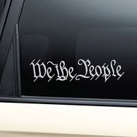 Nashville Decals We The People United States Constitution Vinyl Decal Laptop Car Truck Bumper Window Sticker - Gray