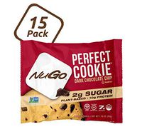 NuGo Perfect Cookie, Dark Chocolate Chip, 10g Vegan Protein, 2g Sugar, 190 Calorie, Gluten Free, 15 Count