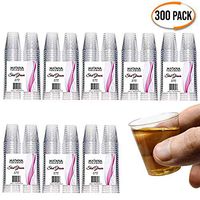 300 Disposable Hard Plastic Shot Glasses, Crystal Clear 1oz(30ml) - Heavy Duty & Reusable Shot Cups - Perfect for Jello Shots Sample Food Wine Tasting Weddings Birthdays Christmas New Year.