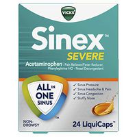 Vicks Sinex Severe Sinus Pressure, Pain, Congestion, and Headache Relief, 24 LiquiCaps (Non-Drowsy)