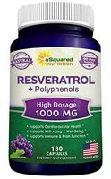 100% Natural Resveratrol with Red Wine Extract - 180 Capsules - Trans Resveratrol Antioxidant Supplement Pills for Pure Weight Loss & Heart Health - Extra Strength Trans-Resveratrol for Anti Aging