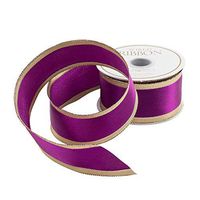 Caspari Solid Purple & Gold Ribbon - Three 27 Ft. Spools