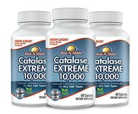 Catalase Extreme 10,000 3 Month Supply of Catalase Enzyme Hair Supplement and Vitamins with Catalase, Saw Palmetto, FoTi, Biotin, PABA, and More 180 Count