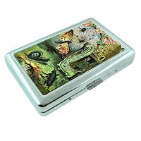 Perfection In Style Metal Silver Cigarette Case Vintage Insects Design 010