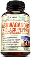 Ashwagandha with Black Pepper 1300 milligrams Supplement Made with Organic Root Powder Extract. Relief from Occasional Anxiety and Stress. Adrenal and Thyroid Health, Energy, Brain and Immune Health.
