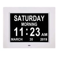 [Newest Version] Digital Calendar Day Clock with 8 Alarm Options, Extra Large Non-Abbreviated Day&Month for Seniors, Elderly, Memory Loss, Alzheimer