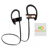 Wireless Sport Bluetooth Headset, Lightweight, Sweatproof, EarHook, for Running, Talking & Listening for BLU Studio 5.0 II PLUS GIFT [Protective Hard Carry Case&Screen Cleaner] - Gold