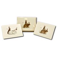 Earth Sky + Water - Rabbit & Hare Assortment Notecard Set - 8 Blank Cards with Envelopes (4 Each of 2 Styles)