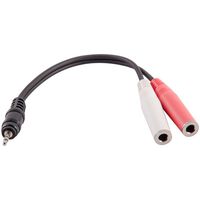 Seismic Audio 6 Inch 1/8 Inch Male to Dual Mono 1/4 Inch Female Y Splitter Cable (SA-Y24)