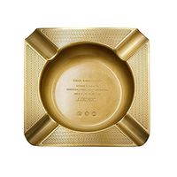 LUBINSKI Travel Large Square Brass Metal Cigar Cigarette Ashtray Holder for Patio/Outdoor Use, Packed with Nice Gift Box