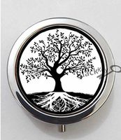 BlackKey Tree Life Pattern 3-Compartment Decorative Pocket Gift Box Case Organizer for Pill, Color 1 -113