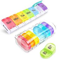 AUVON iMedassist 7 Day Pill Box Case with Spring Open Design (Once-A-Day) Bundle with AUVON iMedassist Portable Daily Pill Organizer (Twice-A-Day)