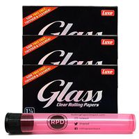 Glass Clear Rolling Papers 1 1/4 (3 Packs) with Rolling Paper Depot KewlTube