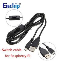 Eiechip Power Cable with Switch ON/Off Button Micro USB Charging Cable for Banana PI Raspberry Pi 2 Power Cable with Switch