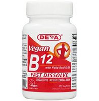 Deva Vegan Vitamin B-12 Fast Dissolve Lozenges 90 Tablets (2 Pack)