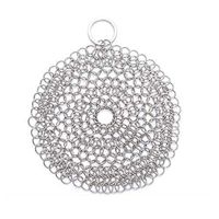 RGA Chainmail Scrubber for Cast Iron, Stainless Steel Cast Iron Cleaner fot Hard Anodized Cookware and Other Pots Pans (Round)