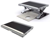 A-STAND Portable Laptop Computer Standing Desk and Tablet Holder Stand Case with 20 Adjustability Settings Grey