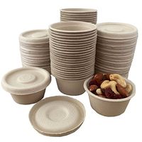2 Ounce Souffle Cups and Lids - 100% Biodegradable and Compostable - Bagasse/Wheat Fiber - 50 Pack Outside the Box Papers Brand