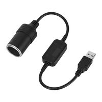 Aramox Car Cigarette Lighter Socket, 5V to 12V Car USB Cigarette Lighter Socket Converter Adapter Male to Female