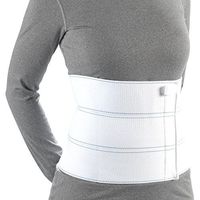 OTC Abdominal Binder, Chest Support Brace, Rib Fracture, Unisex, Three-Panel, White (Three-Panel), Small