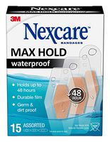 Nexcare Bandages Max Hold Waterproof Bandages, Assorted, 15 Count