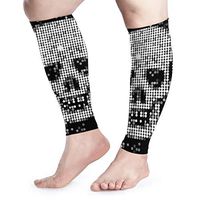BLongTai Skull Dots Calf Compression Sleeve Men Womens Running Leg Sleeve for Shin Splint Muscle Pain Relief (1 Pair)